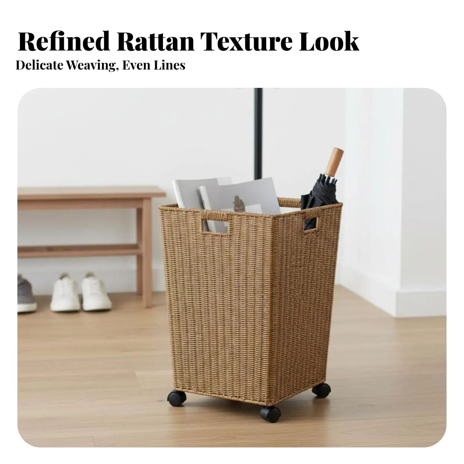 

Высокая плетеная корзина в скандинавском стиле, универсальная всепогодная корзина для прихожей, для арендаторов, пожилых людей, гостиной, коридора, офиса