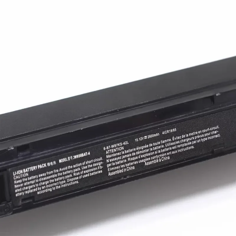Newly Upgraded 15.12V 2600mAh W950BAT-4 Laptop Battery for Clevo 6-87-W95KS-42F 6-87-W95KS  6-87-W97KS-42L 4ICR18/65 Bateria