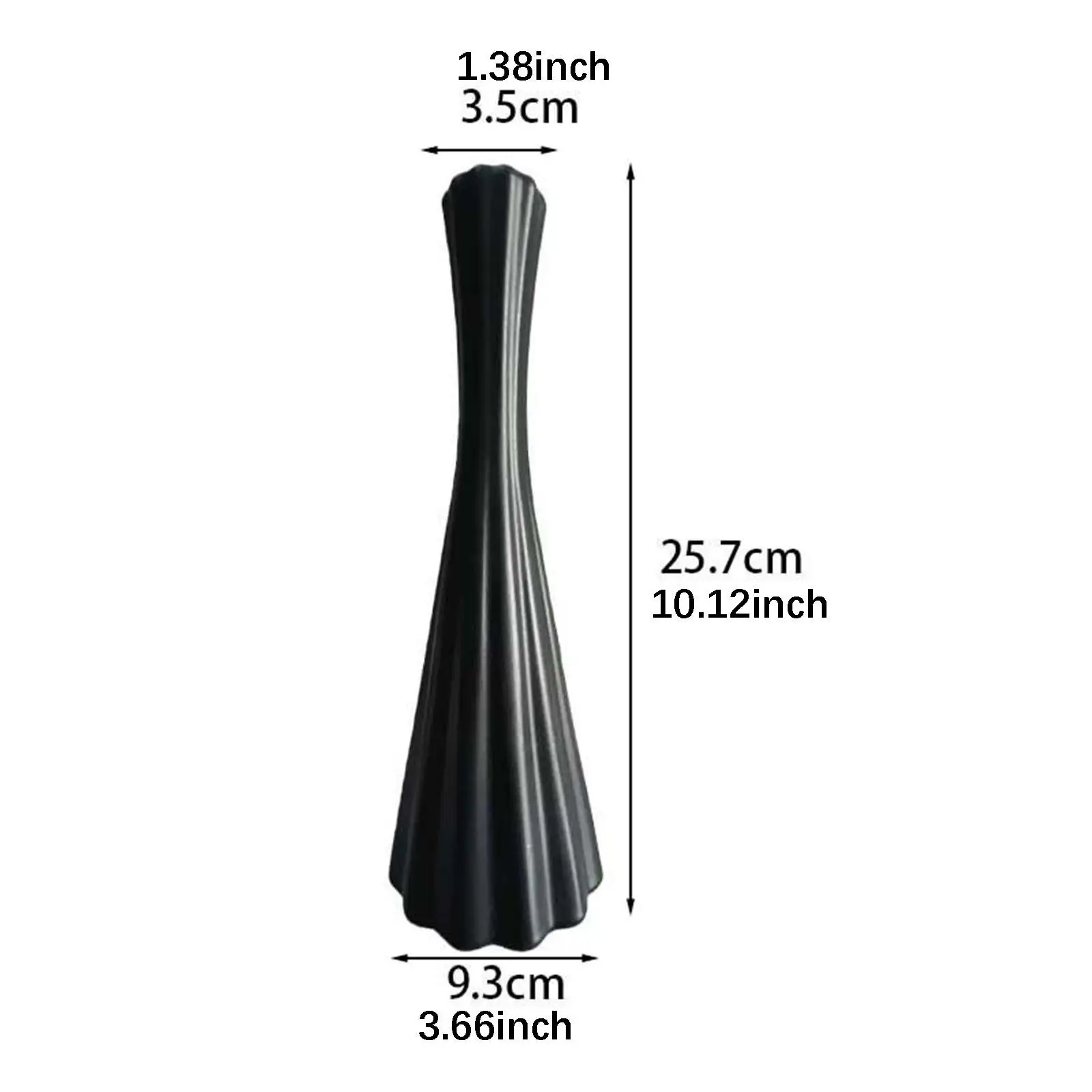 Modern Flower Vase Black Plastic Art Vase Minimalist Table Centerpiece for Living Room Decor