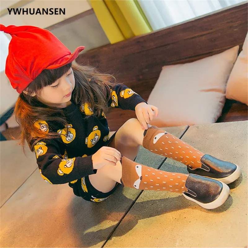 

0-6 Yrs Cute Cartoon Bay Girl Knee High Socks Fox Children's Long Boot Socks Cotton Toddler Leg Warmer Boys Clothings