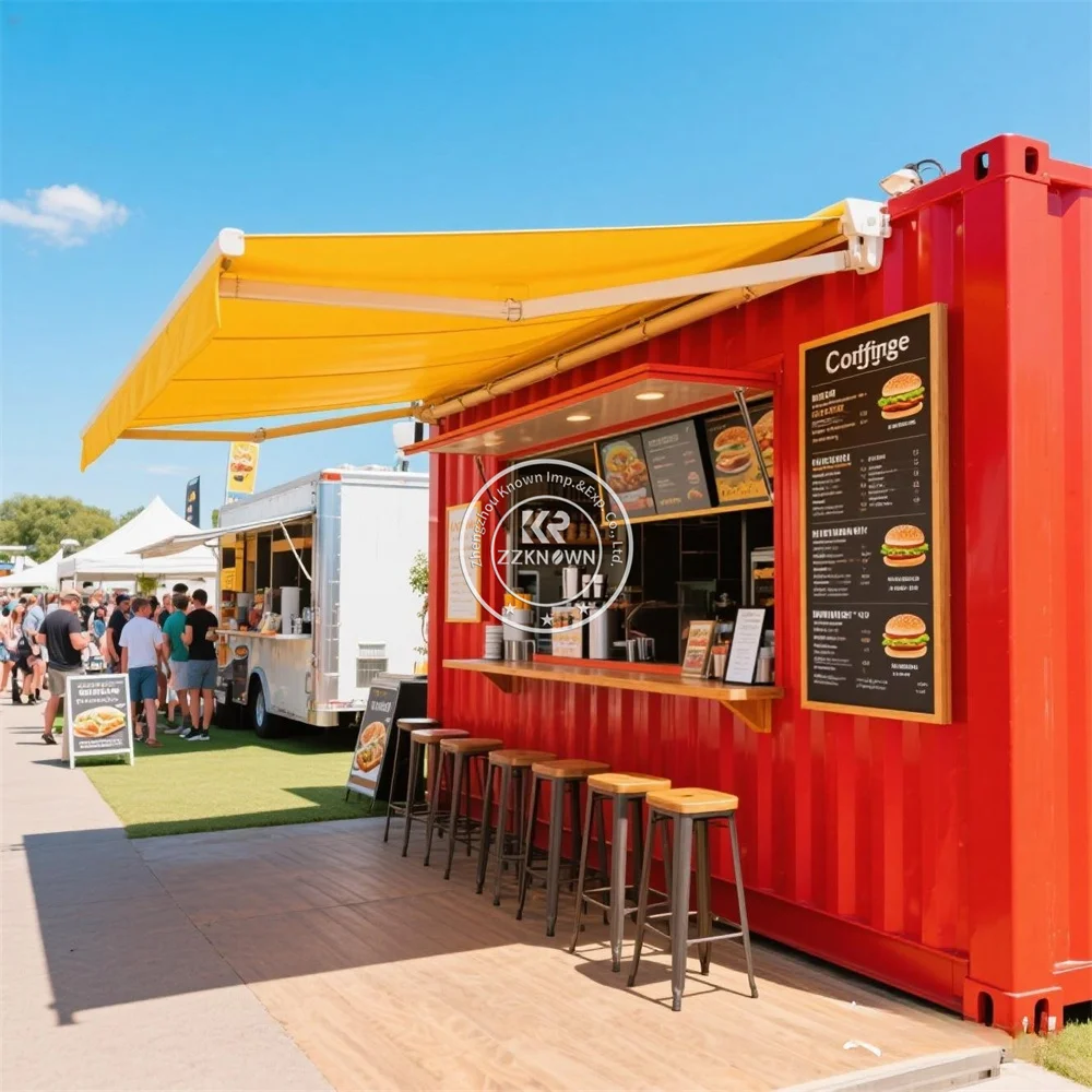 Customized Coffee Shop Bar Fast Food Restaurant Convenience Store Modified Steel Shipping Container Pizza Fast Food Shop