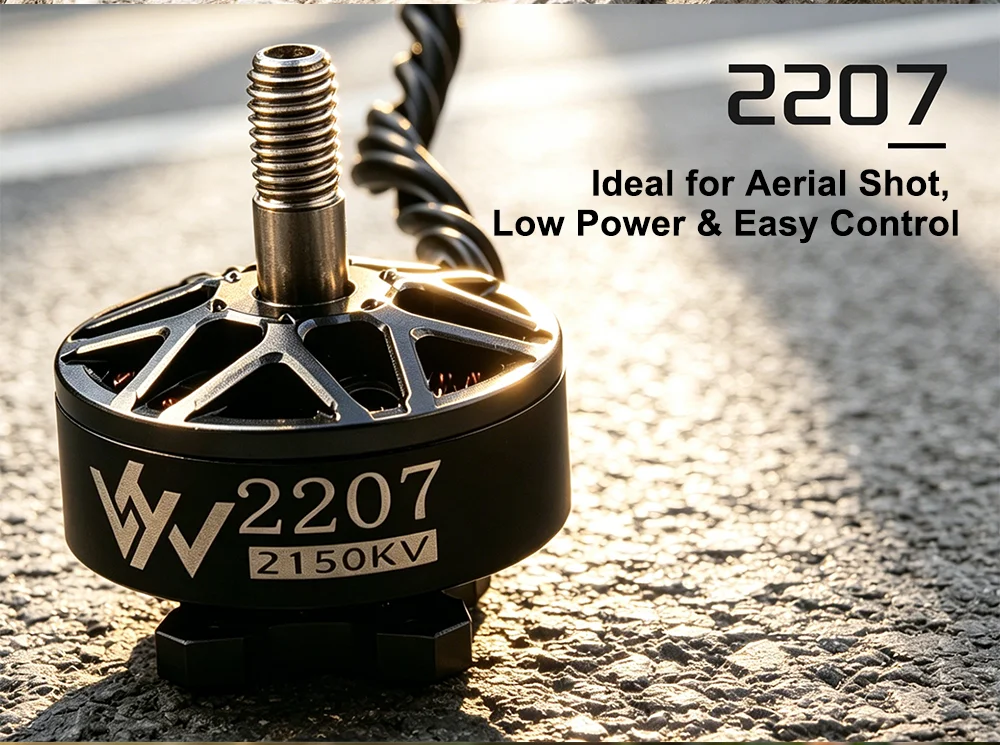 2207 FPV Bürstenloser Motor 1750KV 1950KV 2150KV 6S Lipo 1,81kg Max. Schub 34,5-35,5g 5 Zoll 51466 Propeller Racing Freestyle Drohnenteile – Detail 5