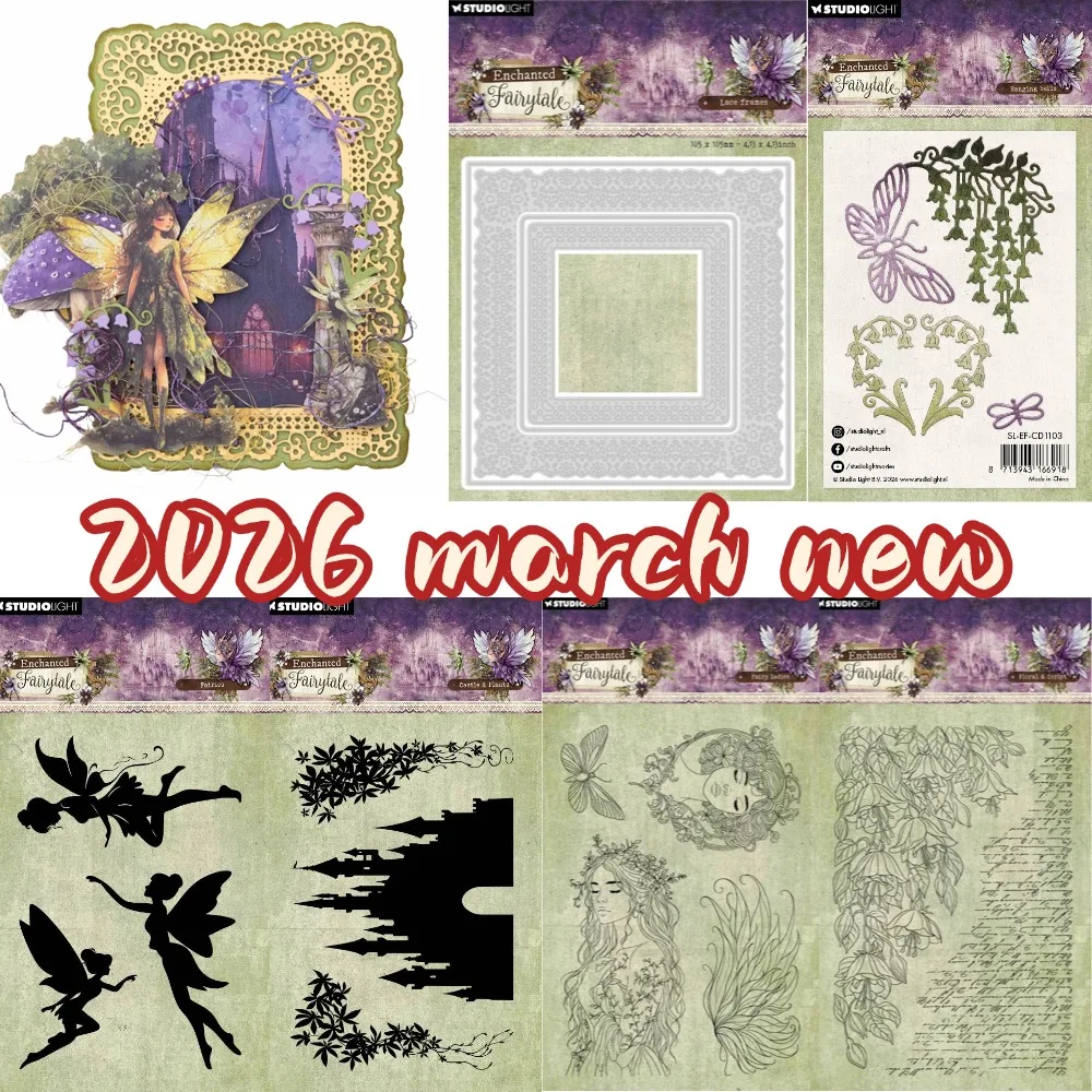 

Металлические вырубные формы Castle 2026: Новые шаблоны для скрапбукинга, рукоделия, изготовления бумаги, вырезания перьев и сердец