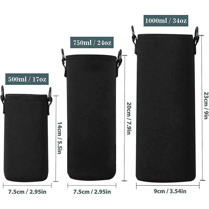 750ML/1000ML/1500ML Sports Water Bottle Case Insulated Bag Neoprene Pouch Holder Sleeve Cover For Mug Bottle Cup Storage Holder