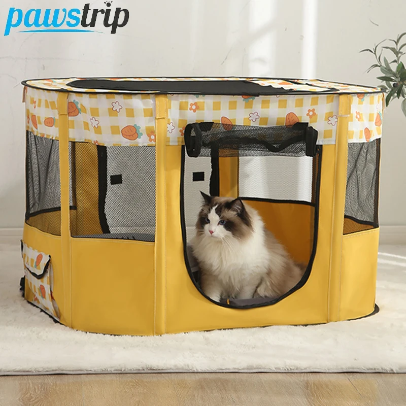 

Large Space Cat Maternity Ward Foldable Cat Bed High Fence Pet Tent for Cats Breathable Kitten Nest Pet Isolation Room