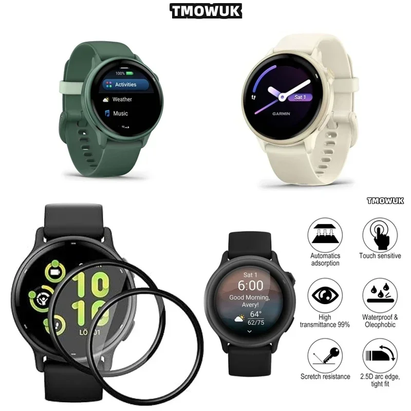 

For Garmin Active 6 Active6 Full Coverage Screen Protector, 0.3mm Ultra Slim Anti-Blue Light Film Accessories