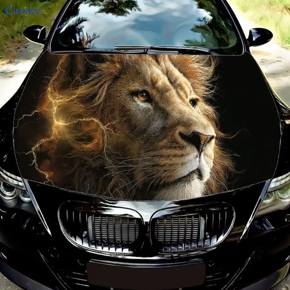 Flame lion Fantasy theme car cover decoration, suitable for cars, SUVs and other models, car accessories, inspired design | Dura