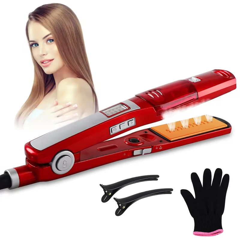 

Hot-Selling Professional Salon and Home Use Ceramic Coated Steam Hair Straightener & Curler Straightening & Curling Iron