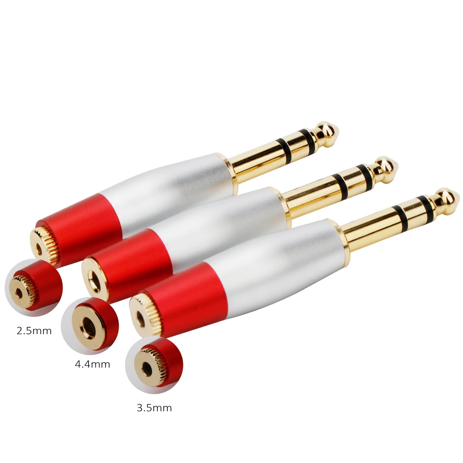 2.5/3.5/4.4 مللي متر أنثى إلى 6.35 مللي متر ذكر سماعة رأس ستيريو محول الصوت ميكروفون موصل لتطبيقات الصوت HiFi