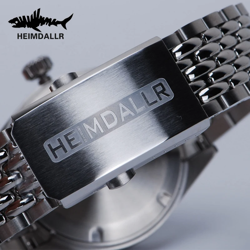 Imagem -06 - Heimdallr-relógio de Pulso Mecânico Masculino Estilo Retro Automático Impermeável Safira Gmt 10atm Luminoso Negócio Nh34