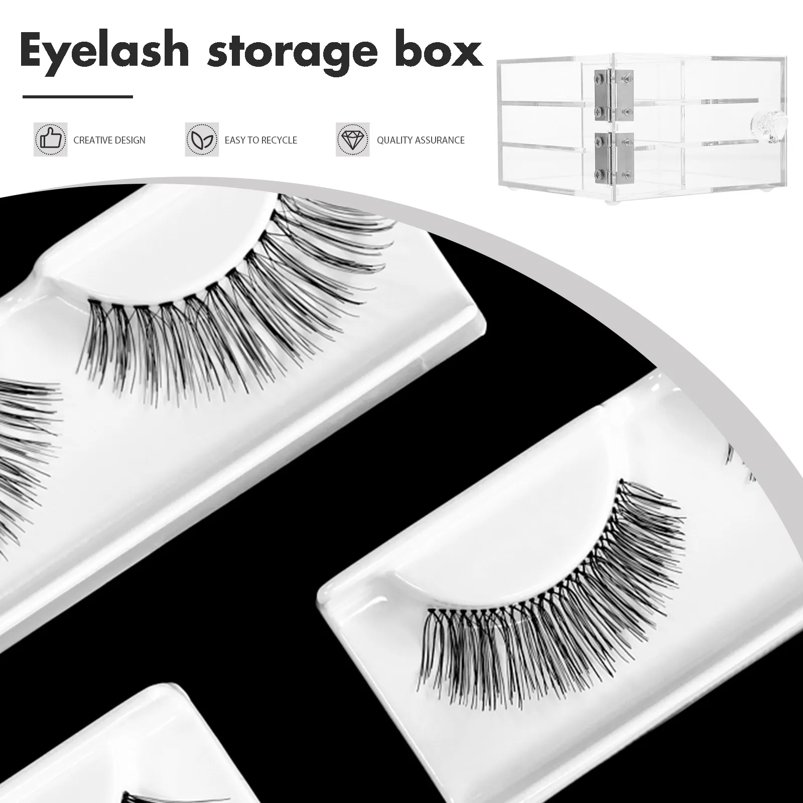 Sturdy Lightweight Empty Eyelash Box for False Lashes Keeps Shape Organized Clean Secure Lash Storage Holder Eyelash Packaging