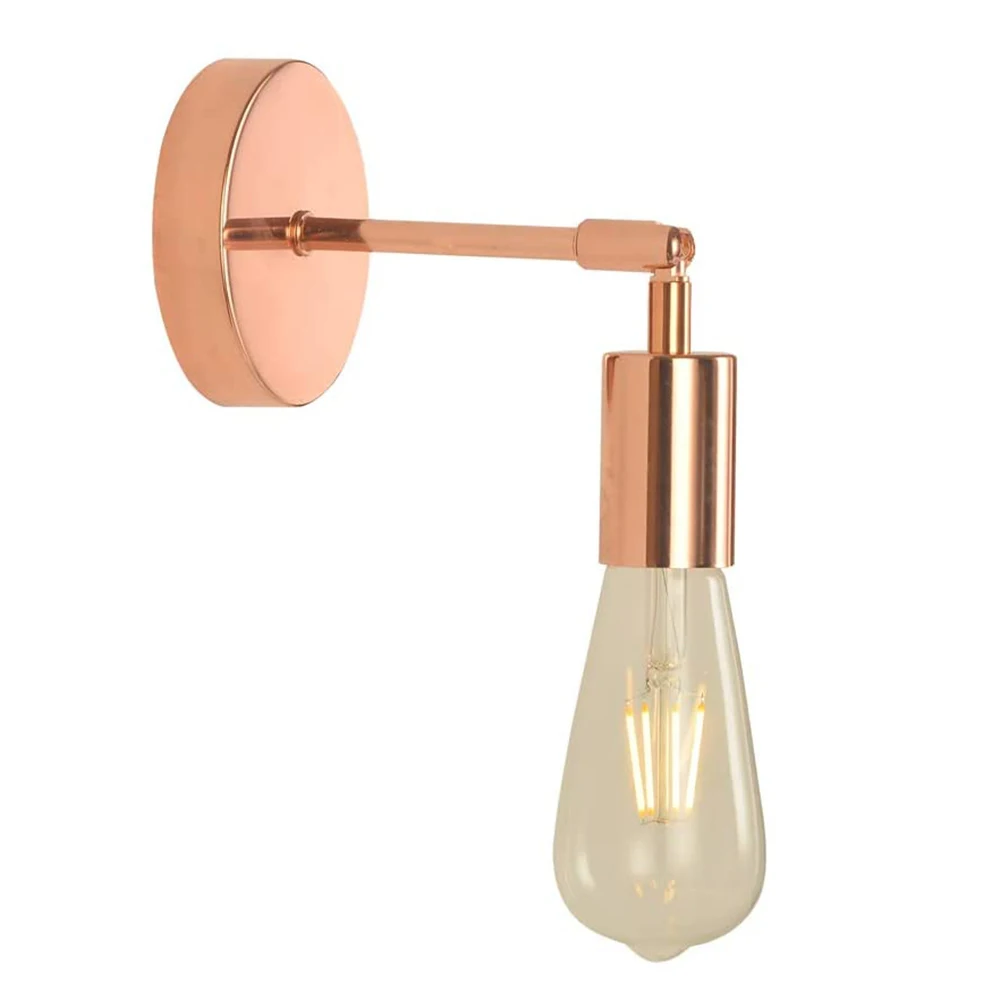 

Light Bathroom Wall Sconce Set of 2 Vintage Industrial Wall Lamp Pole Battery Lights Indoor(Rose Gold)