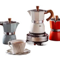 150ml 300ml Vintage Wooden Handle Espresso Maker Moka Pot Classic Italian Cafe Tools Kitchen Cafe Accessories