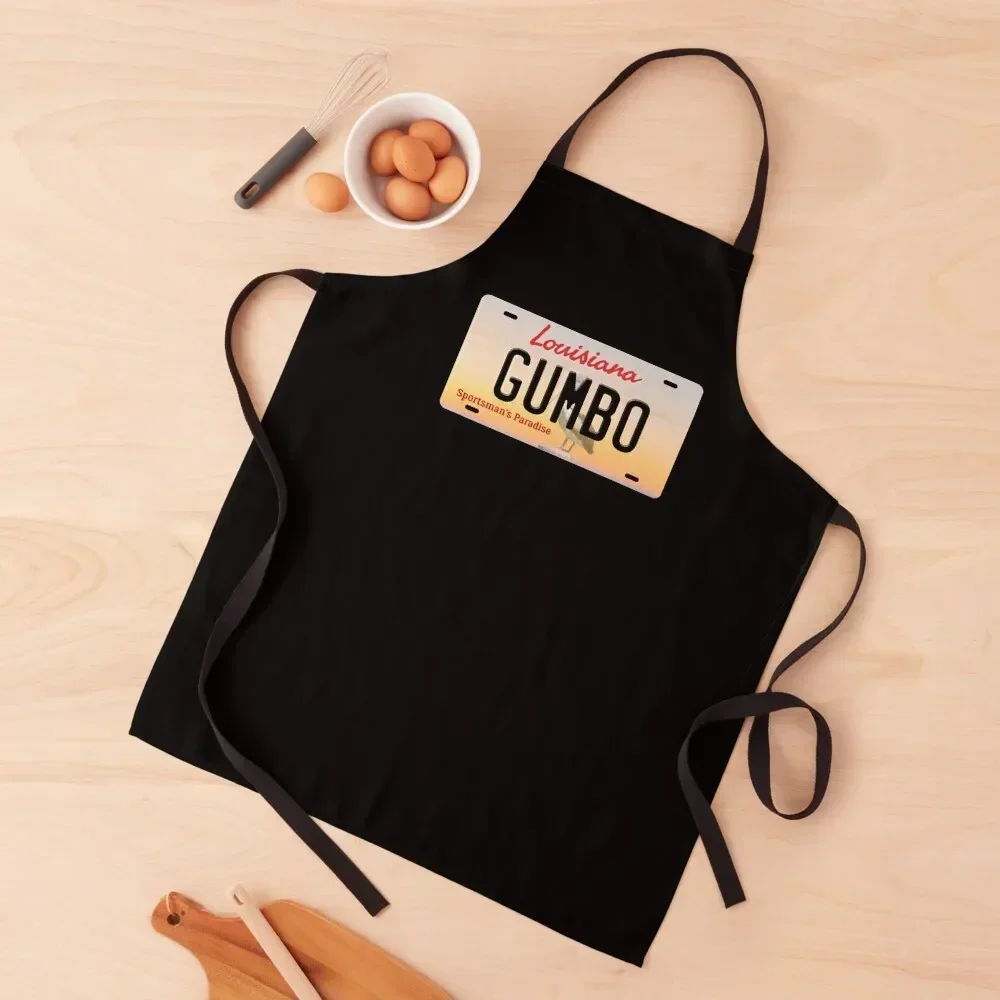 Gumbo Louisiana License Plate Apron Teacher for women halloween Apron