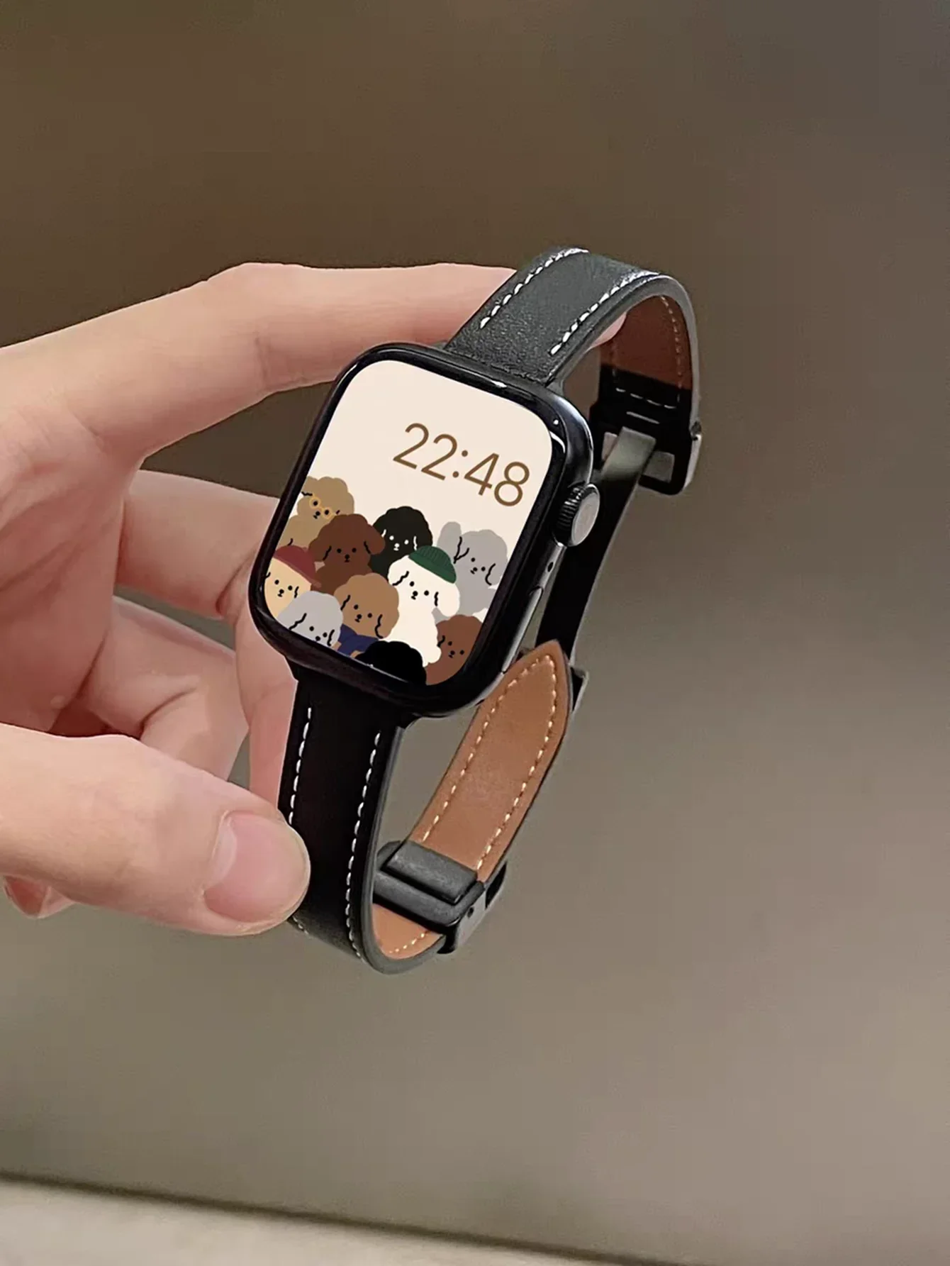 upscale Magnetic Leather loop Slim Correa For Apple Watch band Series 38mm 40mm 41mm 42mm 44mm 45mm 46mm 49mm Strap