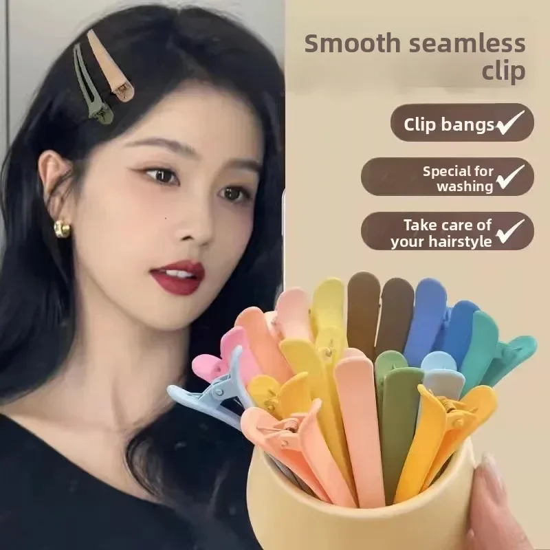 3 unids/set estilo coreano Color caramelo Clip de boca de pato pinzas de pelo laterales para mujer maquillaje lavado cara accesorios de plástico sin costuras para el cabello