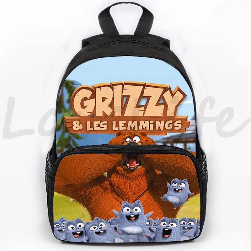 Grizzy And The Lemmings Backpack Girls Boys School Bag Sunlight Grizzly Bear Backpacks Students Cartoon Rucksack Travel Mochila