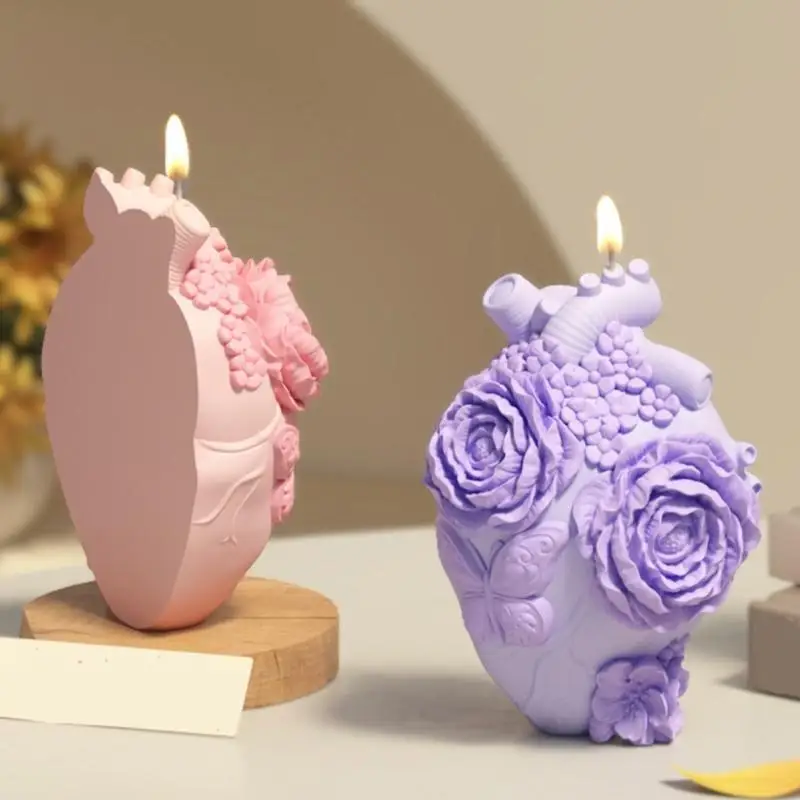 R3MC مفصل ثلاثي الأبعاد بلومز القلب على شكل قلب القالب القوي غير لاتشيقة القالب #5