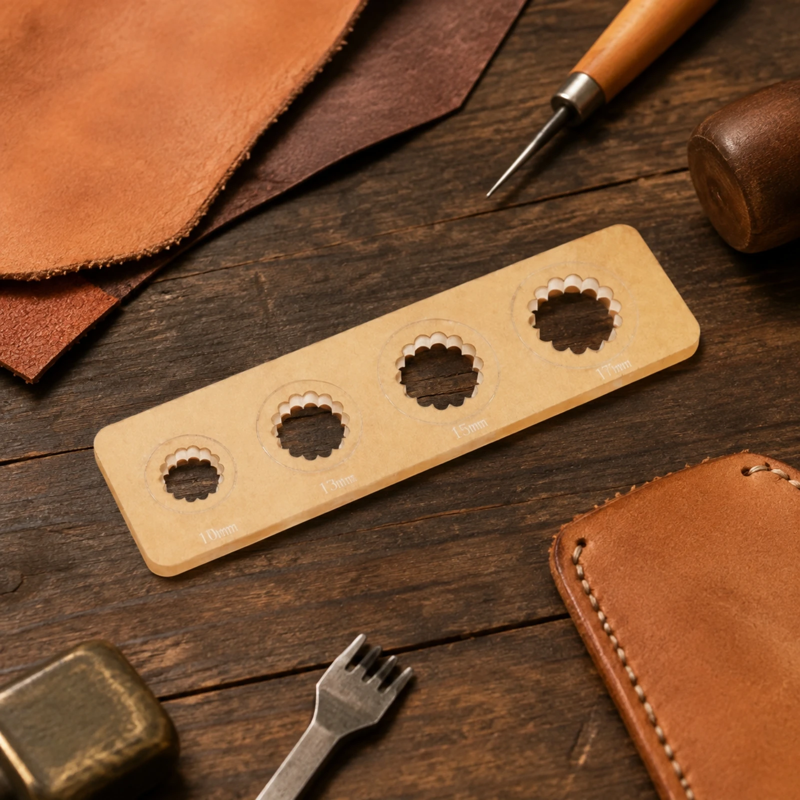 Acrylic Snap Button Sizing Template Practical Rectangular Leatherwork Edge Refining Tool Leather Hole Punch Sharp