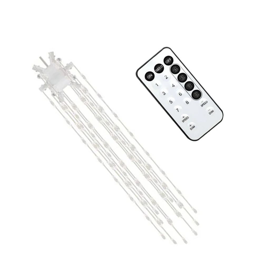 ABS Firework Lamp Plastic LED 2 AA Batteries White Button Remote Control 8 Modes Hanging Decorative Lights for Party Wedding