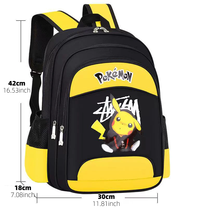 Pikachu Backpack, Large Capacity Printed Anime Daypack, Cartoon Schoolbag, Kids Boys Casual Travel Commute Knapsack