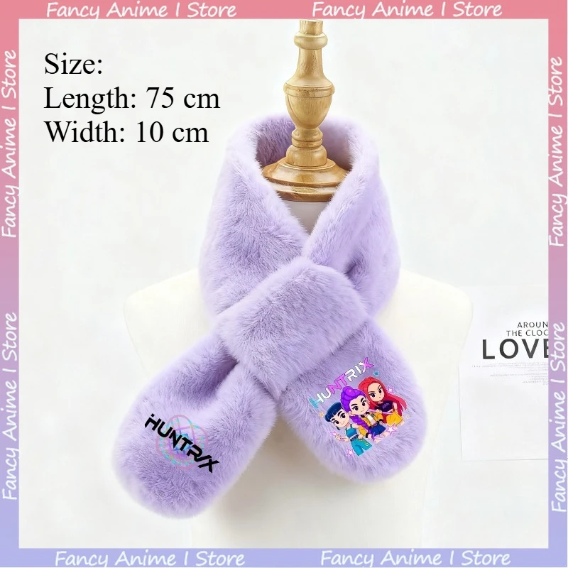 K-POP デーモンハンターズ ガールズ ぬいぐるみスカーフ かわいい 快適な保温ネックカバー 冬用 暖かい 漫画風 厚手ネックウォーマー 誕生日プレゼント