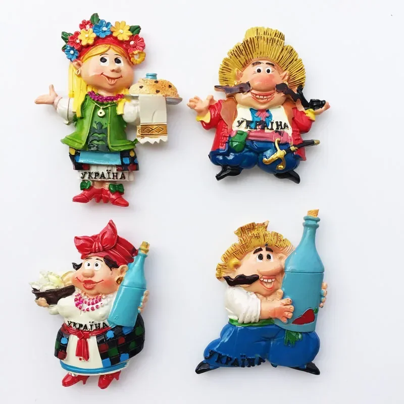 Magneti per frigorifero Ucraina Russia souvenir turistico Ucraino Russo 3d adesivi per frigorifero per la vita familiare collezione folk