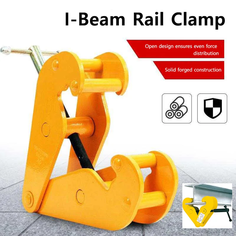 

Зажим для вертикальной балки с нагрузкой 1/2/3/5 тонн, сверхмощные зажимы для лучей диапазона открытия 2,9–8,6 дюйма для такелажа, зажим для стальной балки двойного назначения