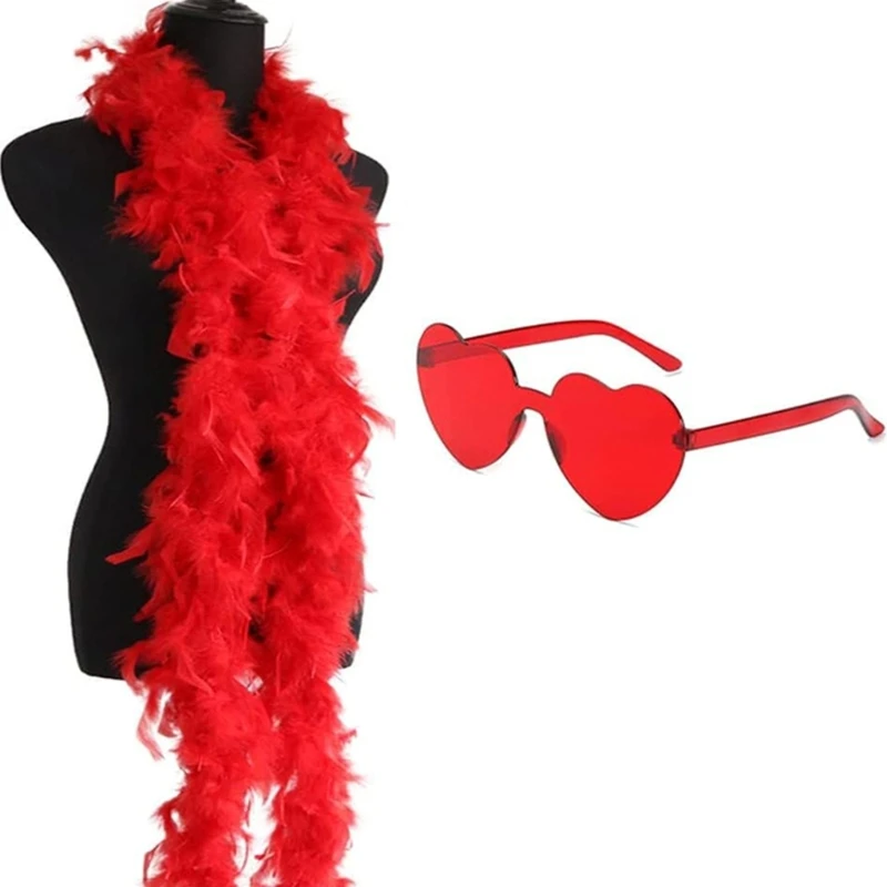 Western Costume Scarf Sunglasses for Bridal Shower Boas Neckwear Long Scarf Roleplay Nightclub Lady Roleplay Suit image 2