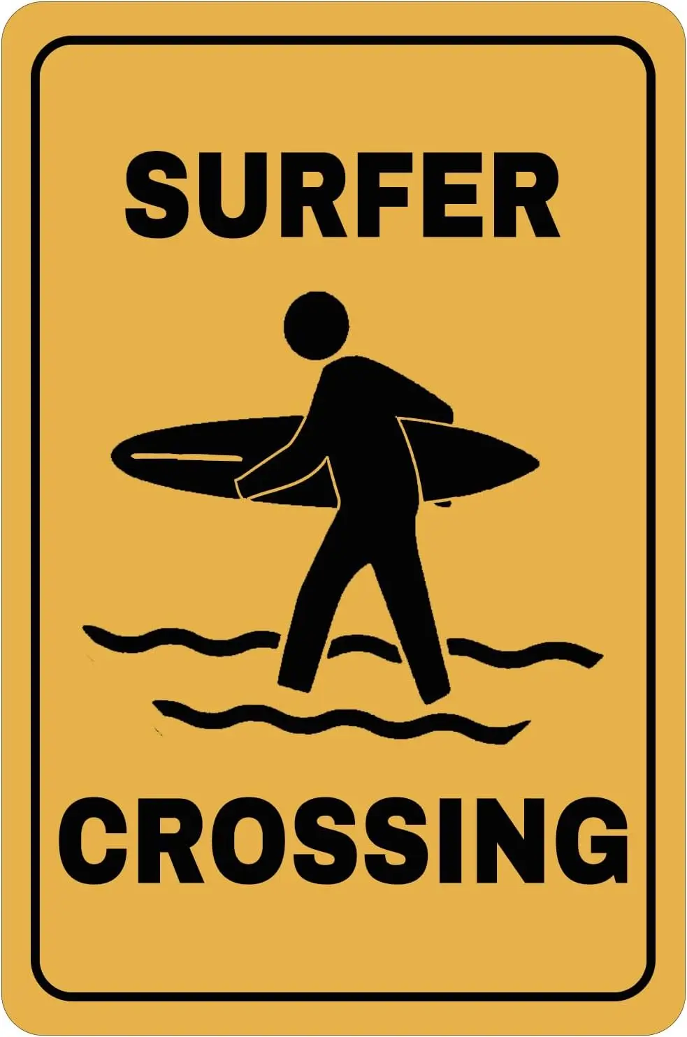 Vintage Metal Tin Sign SURFER Crossing Beach Sign for Home Coffee Shop Bar Bedroom Garage Man Cave Surf's Up Decor for Outdo