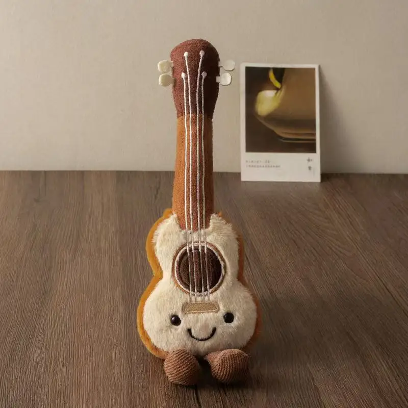 25/30cm Najnowsza pluszowa lalka w kształcie bakłażana, kurczaka i gitary, ręcznie robiona, kreskówkowa, anime, urocza poduszka, prezent urodzinowy dla dzieci.