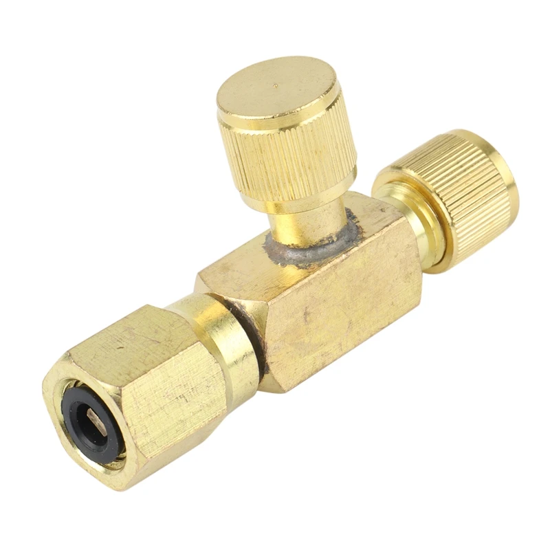 Brass Tee Adapter Converter 1/4Inch Male And Female SAE Flare Swivel Connector Auto Air-Conditioning Installation