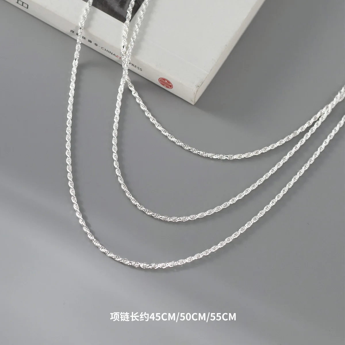 

925 Sterling Silver Twist Chain Necklace for Women | Simple Plain Silver Snake Chain Dainty Girls Jewelry