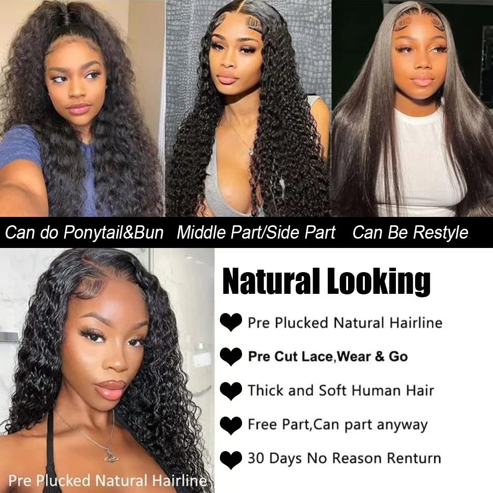 30 Inch 13X6 Deep Wave Lace Front Wigs Human Hair Water Wave Frontal Wig HD Lace Front Wigs Human Hair 13x4 Curly Human Hair Wig