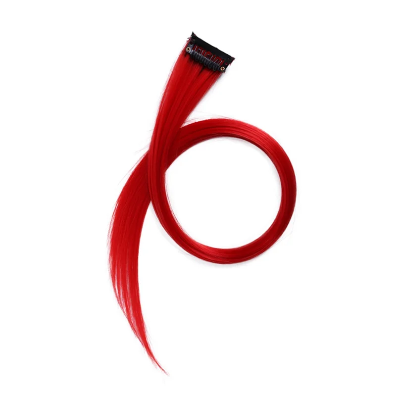 FZFZ Радужная мелированная разноцветная заколка для наращивания волос, длинная прямая заколка для волос, обрезка для волос, накладные волосы 3,2X55 см, Dur