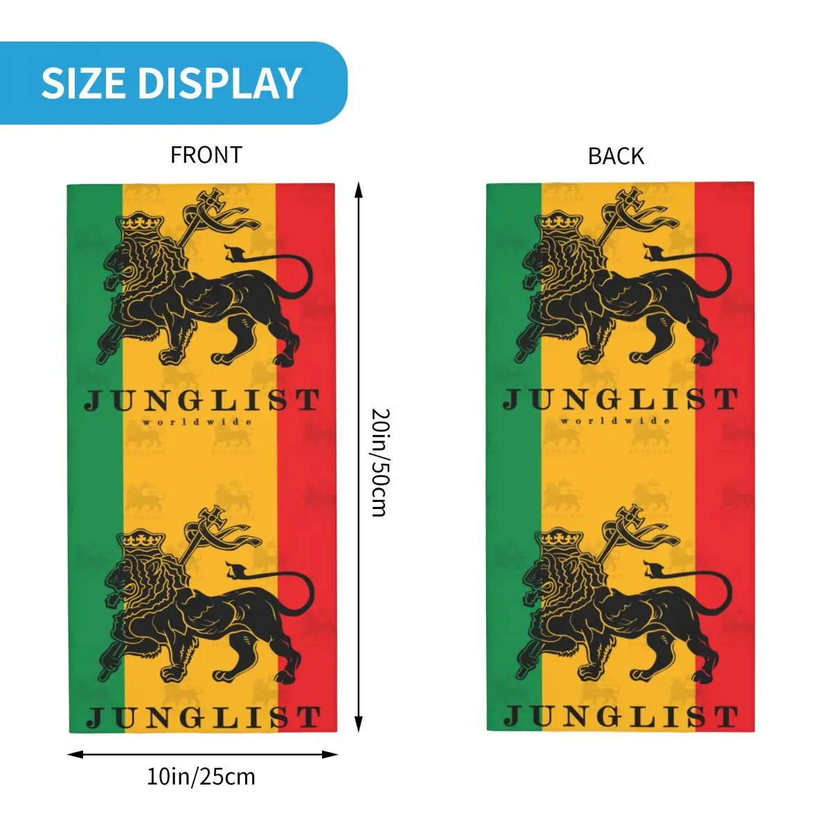 Custom Lion Of Judah Junglist Bandana Neck Warmer Men Women Winter Ski Tube Scarf Gaiter Rastafarian Rasta Lion Face Cover