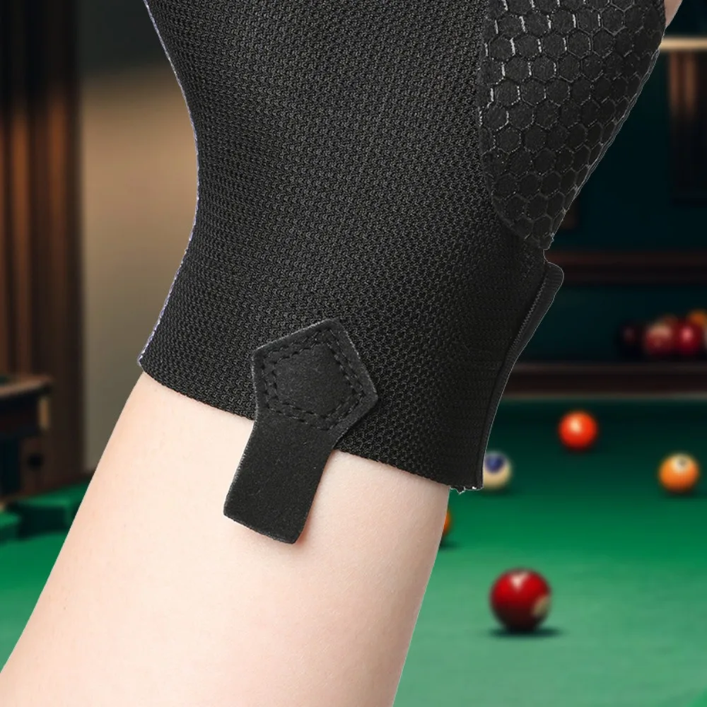 

Бильярдные перчатки для левой руки, эластичные, против пота, открытые перчатки с 3 пальцами, износостойкие дышащие перчатки с тремя пальцами