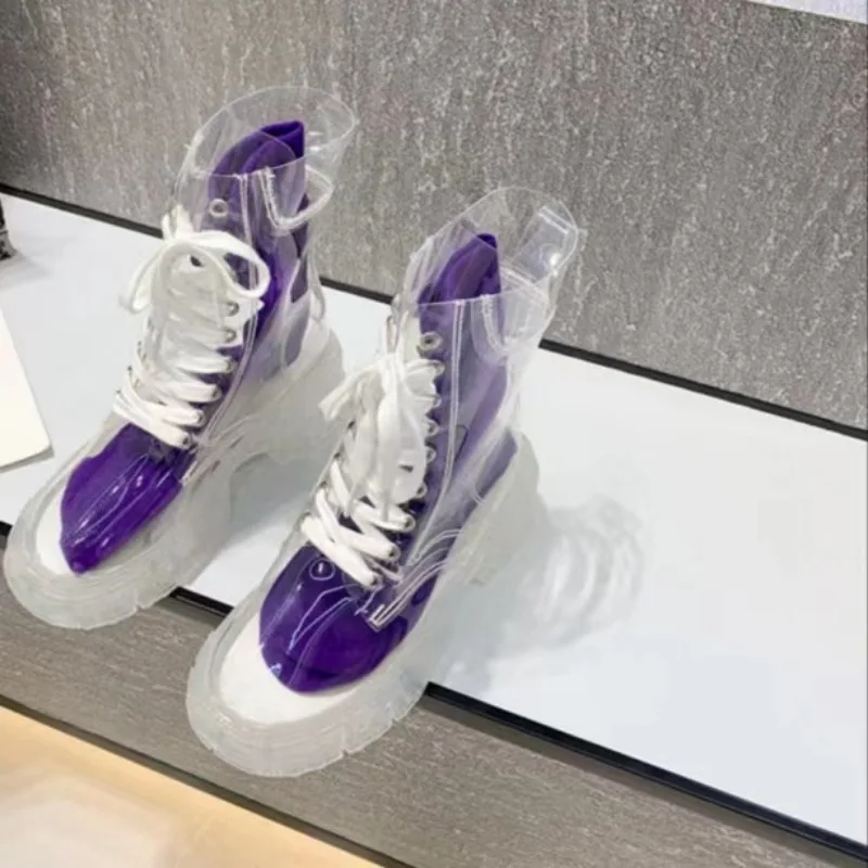 

PVC Transparent Women's Boots, Sexy and Ankle Boots, Luxury Brand Designer Women's Shoes, New 2024 Fashion Rain Shoes