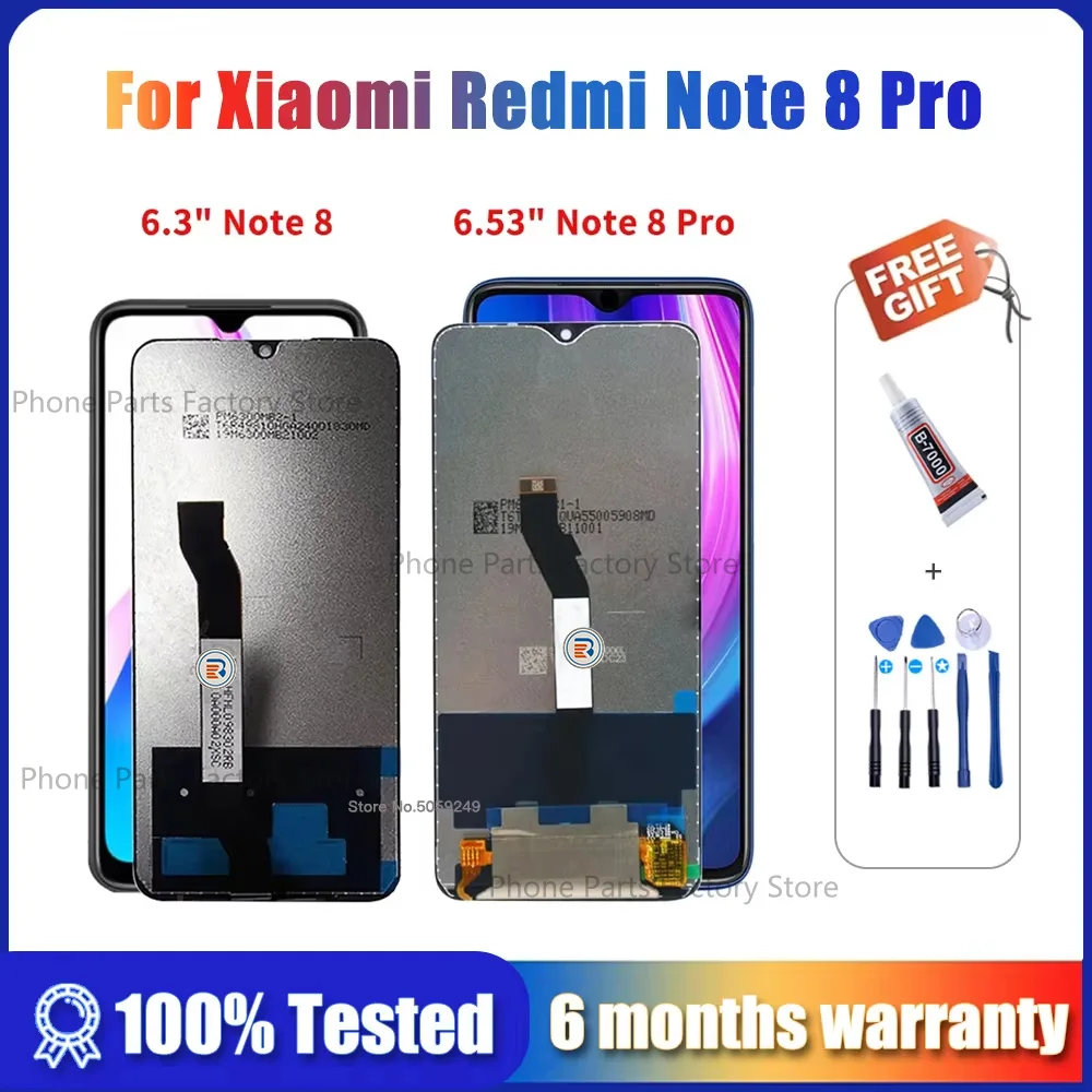 OEM LCD For Xiaomi Redmi Note 8 Pro LCD Display With Frame Digitizer Replacement Pantalla For Redmi Note 8 LCD Screen Tested