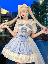 DIY Anime Cosplay Wig With Bangs Synthetic Short Straight Wig Double Long Ponytails Lolita Wig Suitable For Halloween Christmas