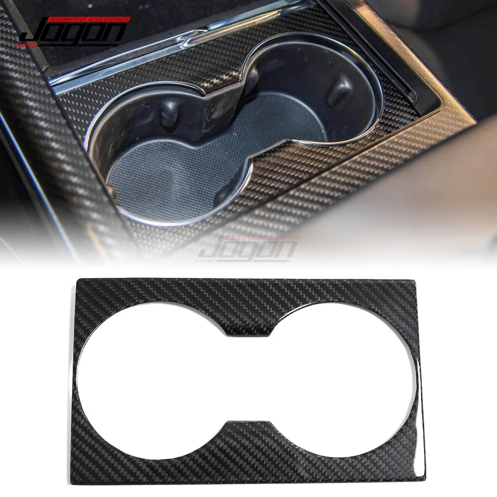 

100% Carbon Fiber Water Cup Holder Cover For Tesla Model S Center Console Accessories 2021 2022