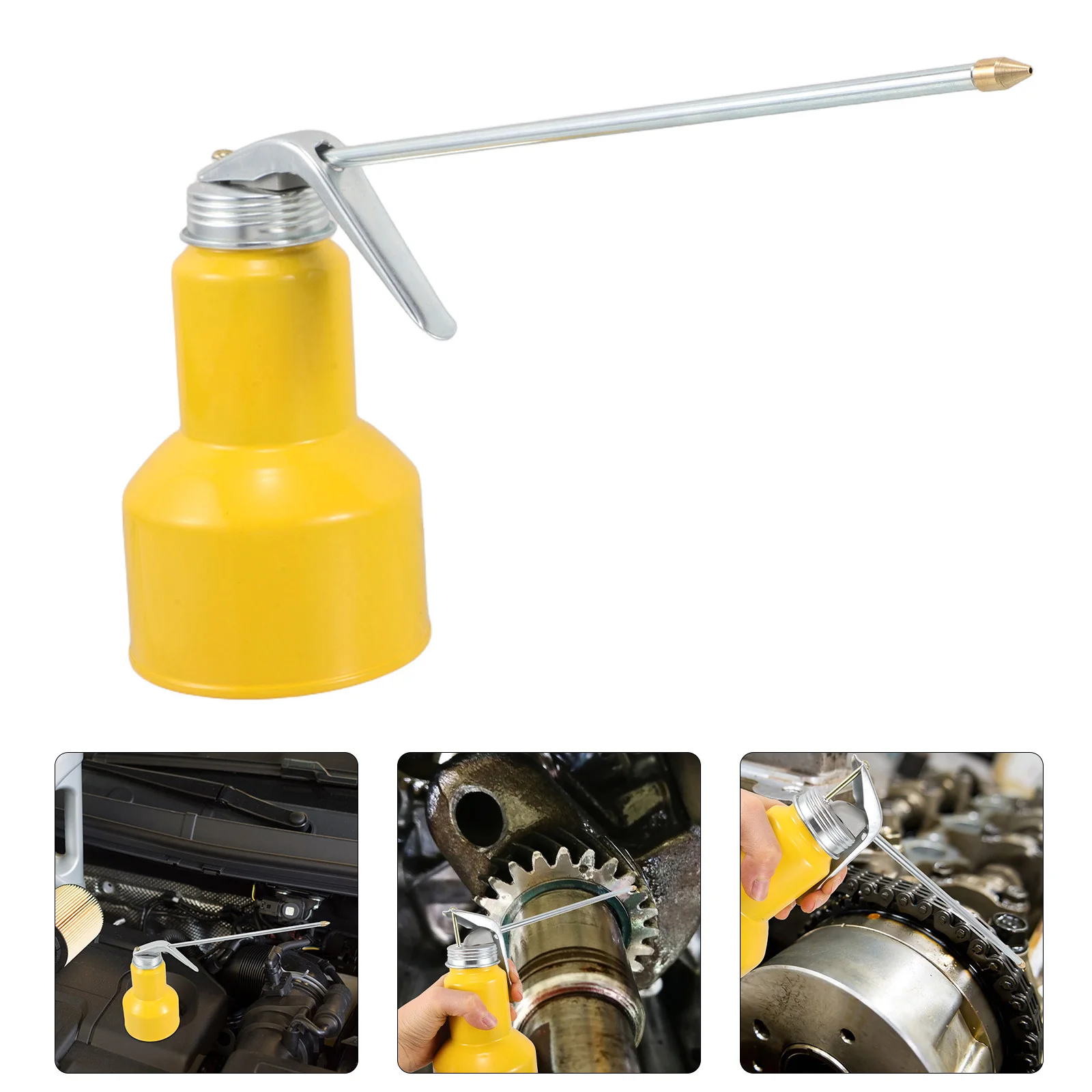 

Manual Metal Oil Can Long Spout Pump Ideal for Fuel Transfer Portable Multifuntional Oil Dispenser for Home Automotive