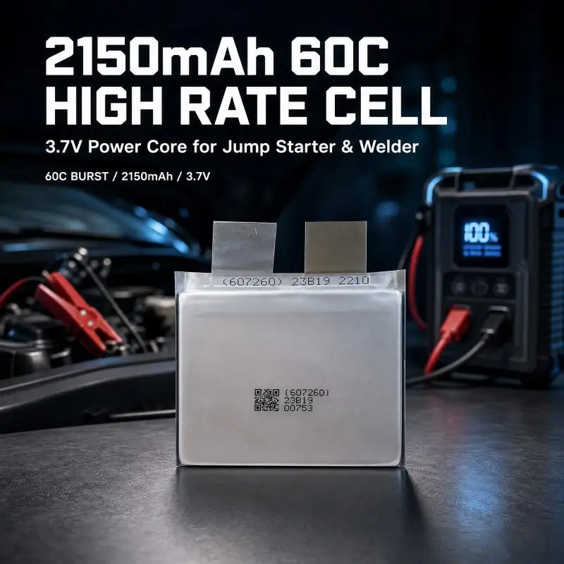 2150mAh 60C High Rate Lithium Cell 3.7V Rechargeable Battery Core for Spot Welder Car Jump Starter Emergency Power Supply