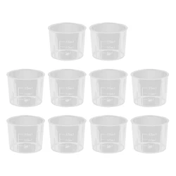 10 Pack 15ml Graduated Clear Plastic Measuring Cups Practical Experimental Tools for Mixing Paint Pigments Epoxy Resins