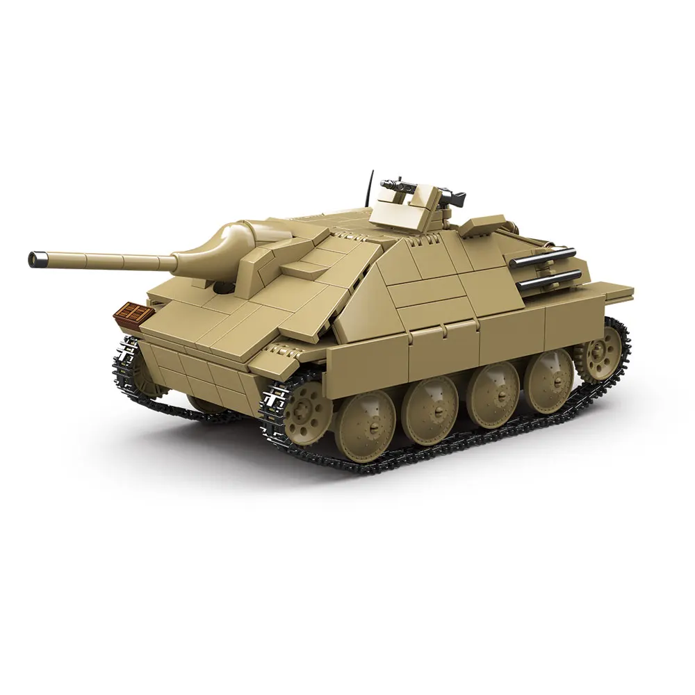 

Military Army Soldiers World War MOC Jagdpanzer 38(t) HetzeTank Destroyer Building Blocks Bricks Set For Children Gift