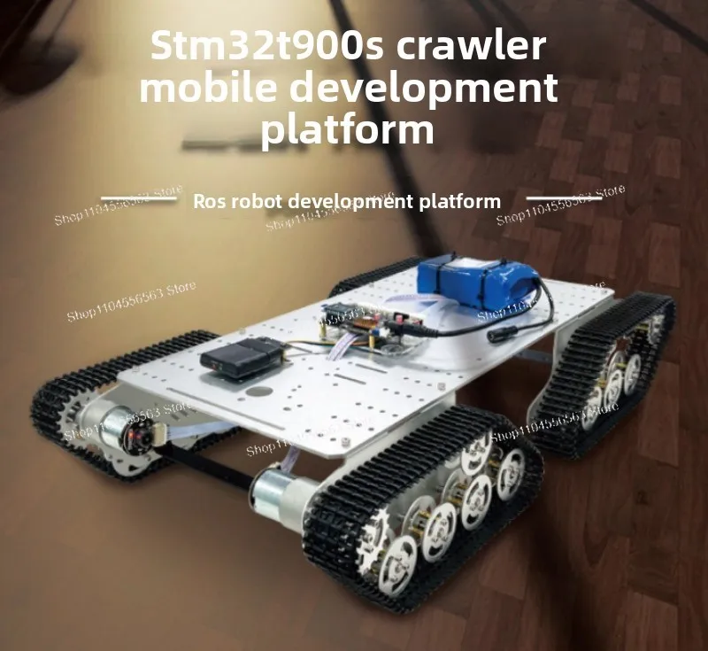 T900S 4WD Tracked Tank Chassis 10kg Load ROS Robot Platform with Encoder Motor for STM32/PS2 DIY