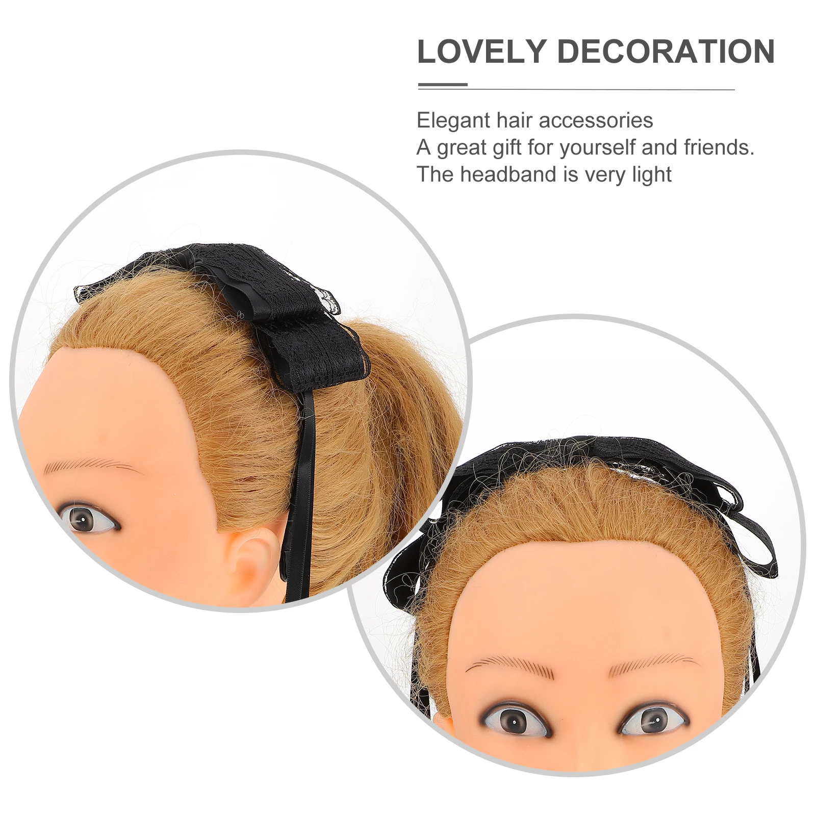 

Lace Bow Headband Hair Accessories Girls Ribbon Headbands for Women Polyester Hairband Women's