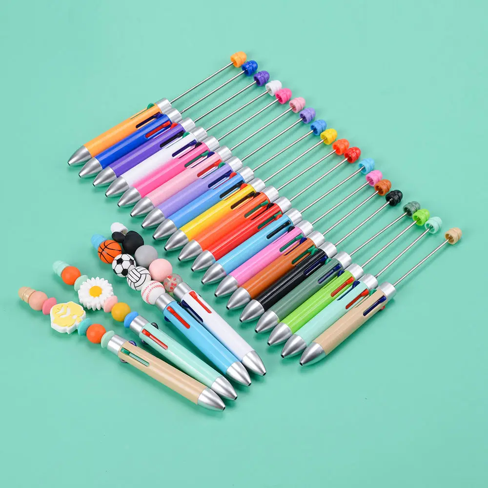 14pc Cute Business Beaded Pen 4 Colours Refill Pens for Writing Beadable Ballpoint Pens Luxury School Office Supplies Stationery