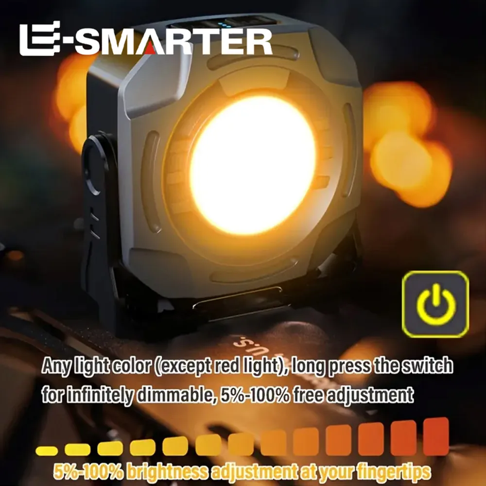 COB مصباح العمل المغناطيسي 6 طرق قابلة للشحن المحمولة الأضواء فائقة السطوع في الهواء الطلق التخييم في حالات الطوارئ المشي لمسافات طويلة أضواء الصيد