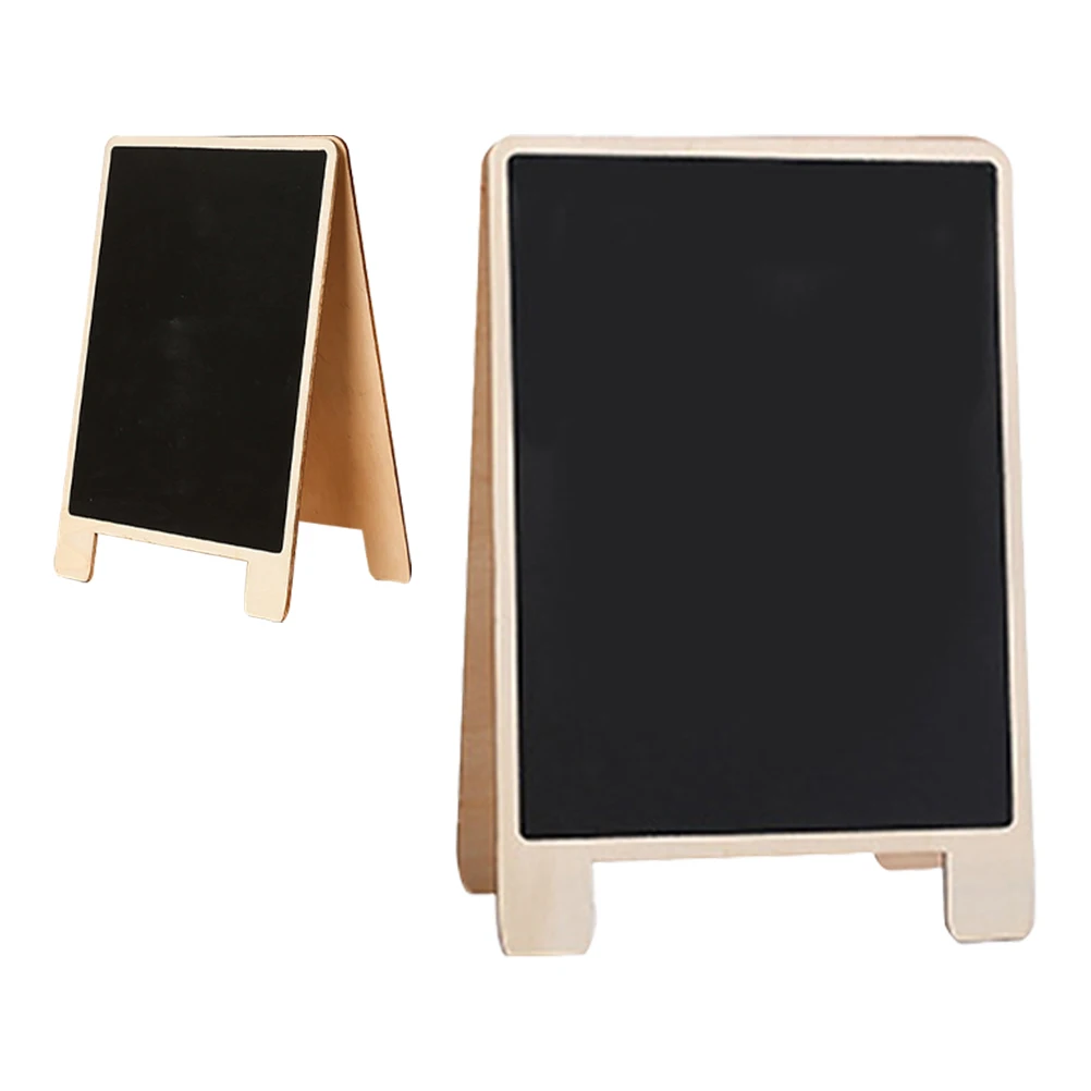 

2pcs Wooden Chalkboard Small Blackboard With Stand Message Board For Home Office Room Double Sided Note Writing